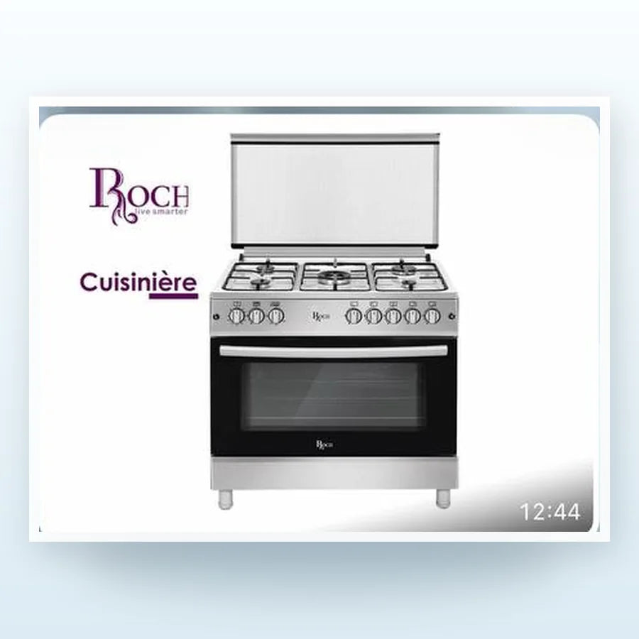 CUISINIÈRE ROCH 5 FEUX 90X60 INOX F9L50 G2IL / RGC90SS