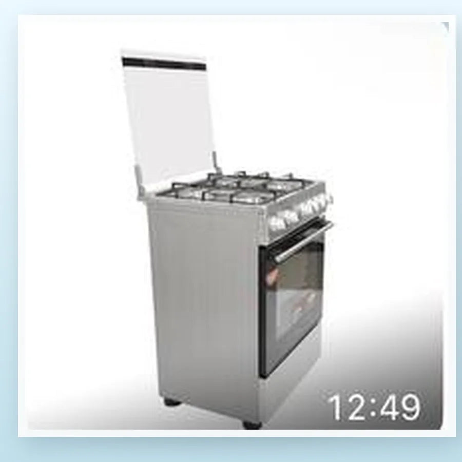 CUISINIÈRE ASTECH 4 FEUX 60X60 + FOUR À GAZ FULL OPTION GRIS CK63A010 — autre vue
