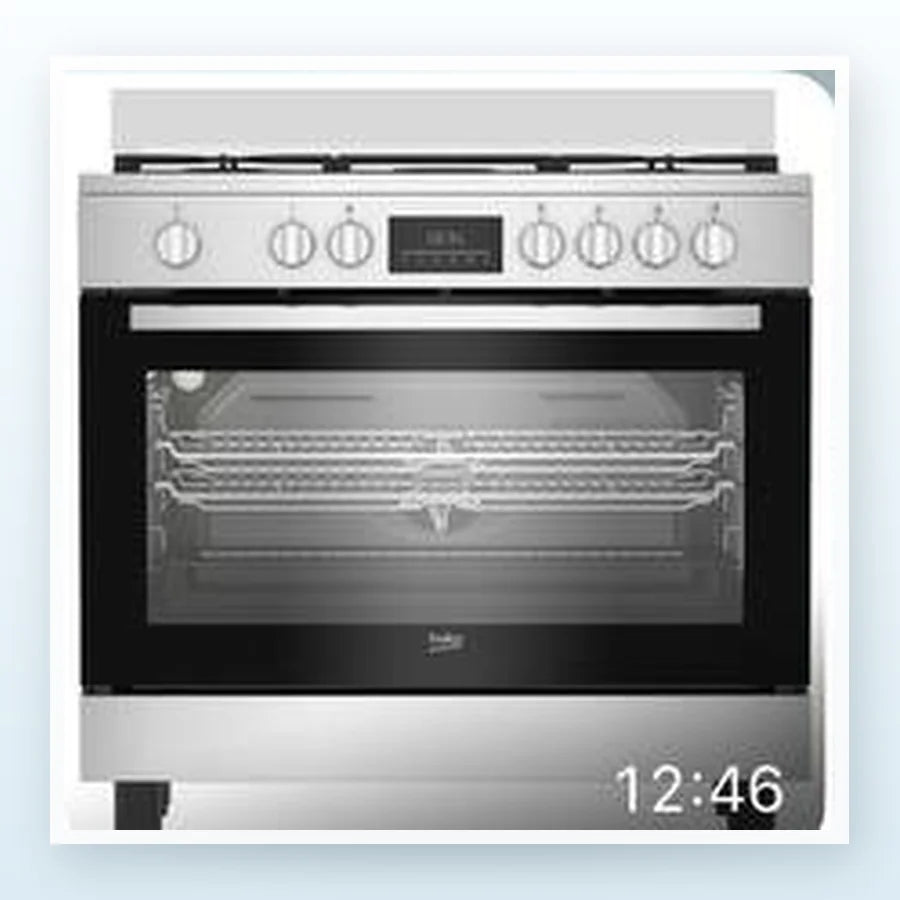 CUISINIÈRE BEKO 5 FEUX 90X60 GAZ + FOUR ÉLECTRIQUE INOX BGM11226EX