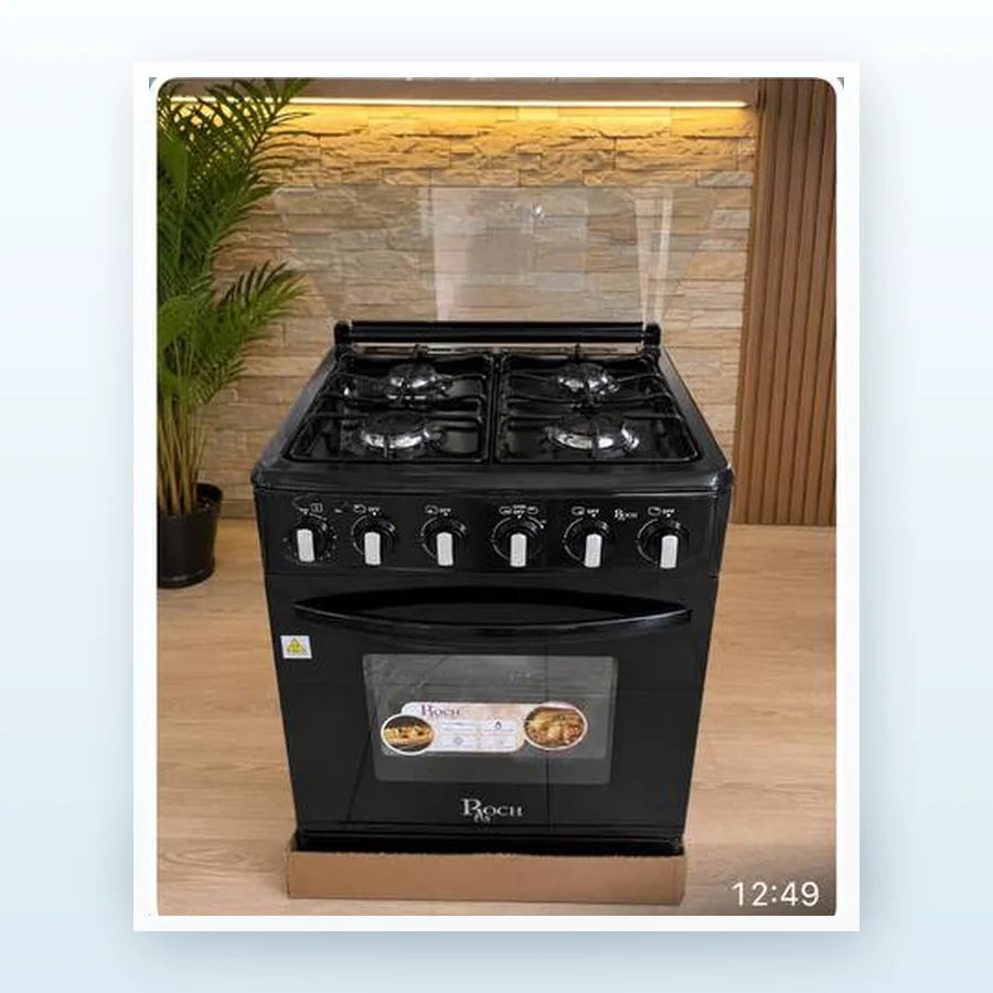 CUISINIÈRE ROCH 4 FEUX 60X60 FULL OPTION NOIR RGC60G4GB