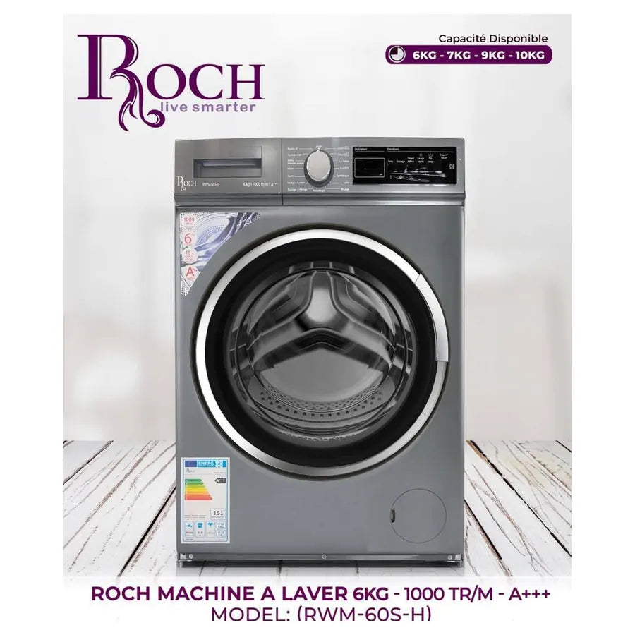 MACHINE A LAVER ROCH 6KG A+++ GRIS RMW60SH