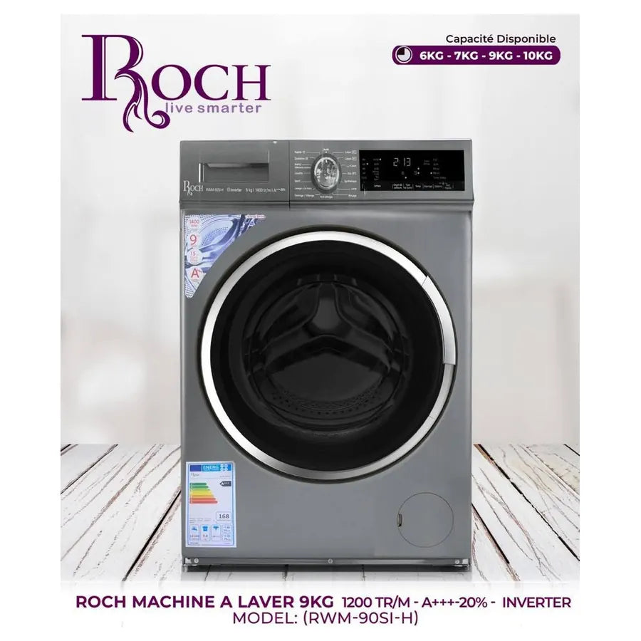 MACHINE A LAVER ROCH 9KG INVERTER A+++ GRIS RWM9OSIH