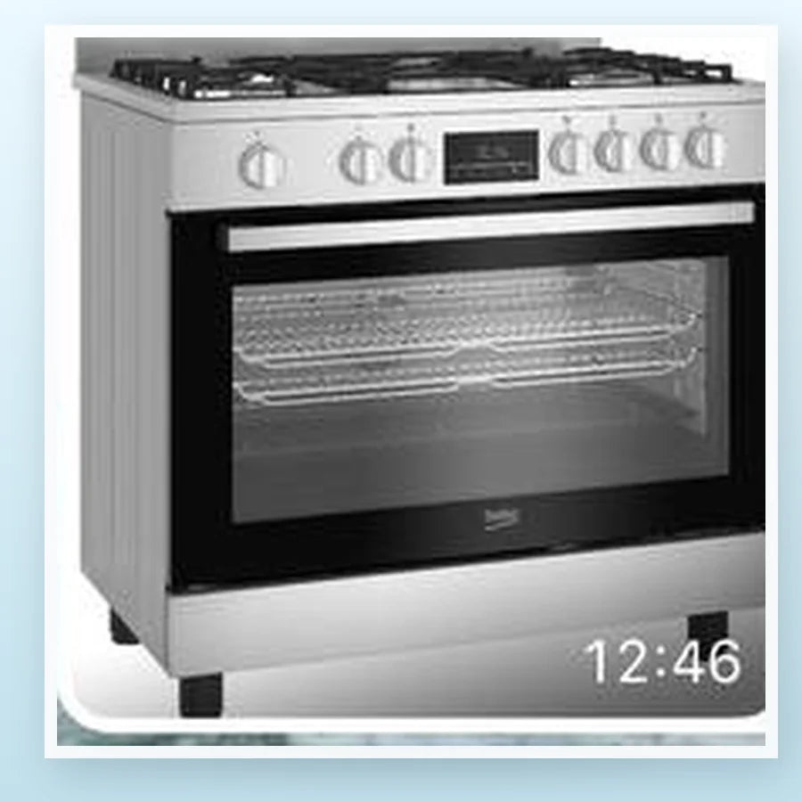 CUISINIÈRE BEKO 5 FEUX 90X60 GAZ + FOUR ÉLECTRIQUE INOX BGM11226EX — autre vue