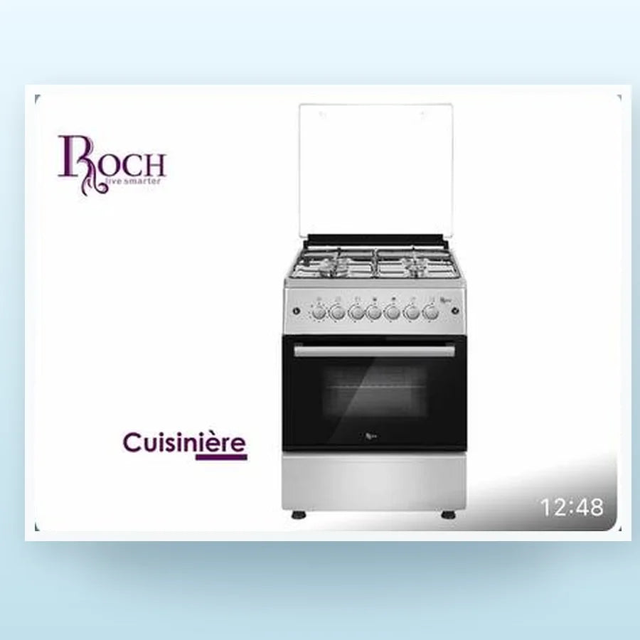 CUISINIÈRE ROCH 4 FEUX 60X60 À GAZ FULL OPTION GRIS — autre vue