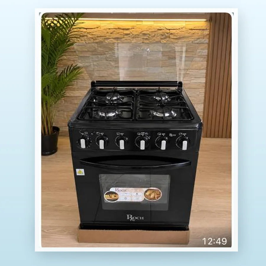 CUISINIÈRE ROCH 4 FEUX 60X60 FULL OPTION NOIR RGC60G4GB — autre vue