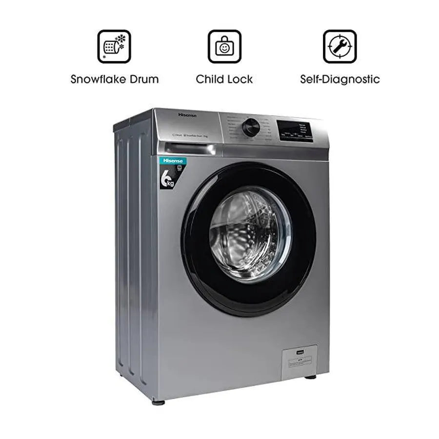 MACHINE A LAVER HISENSE 6KG FRONT LOAD GRIS WFVB6010MT