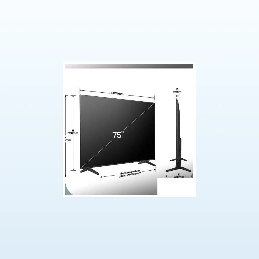 TÉLÉVISEUR HISENSE 75" LED SMART VIDAA 4K UHD 75A6Q — autre vue