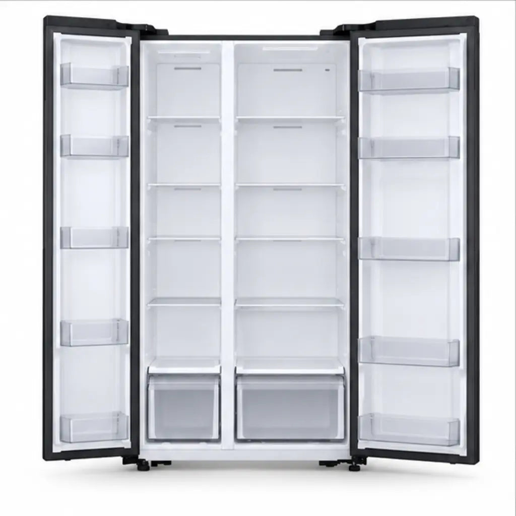 REFRIGERATEUR SAMSUNG SIDE BY SIDE 2 PORTES 578L AVEC FONTAINE NOIR MAT RS57DG4100B4 — vue 3