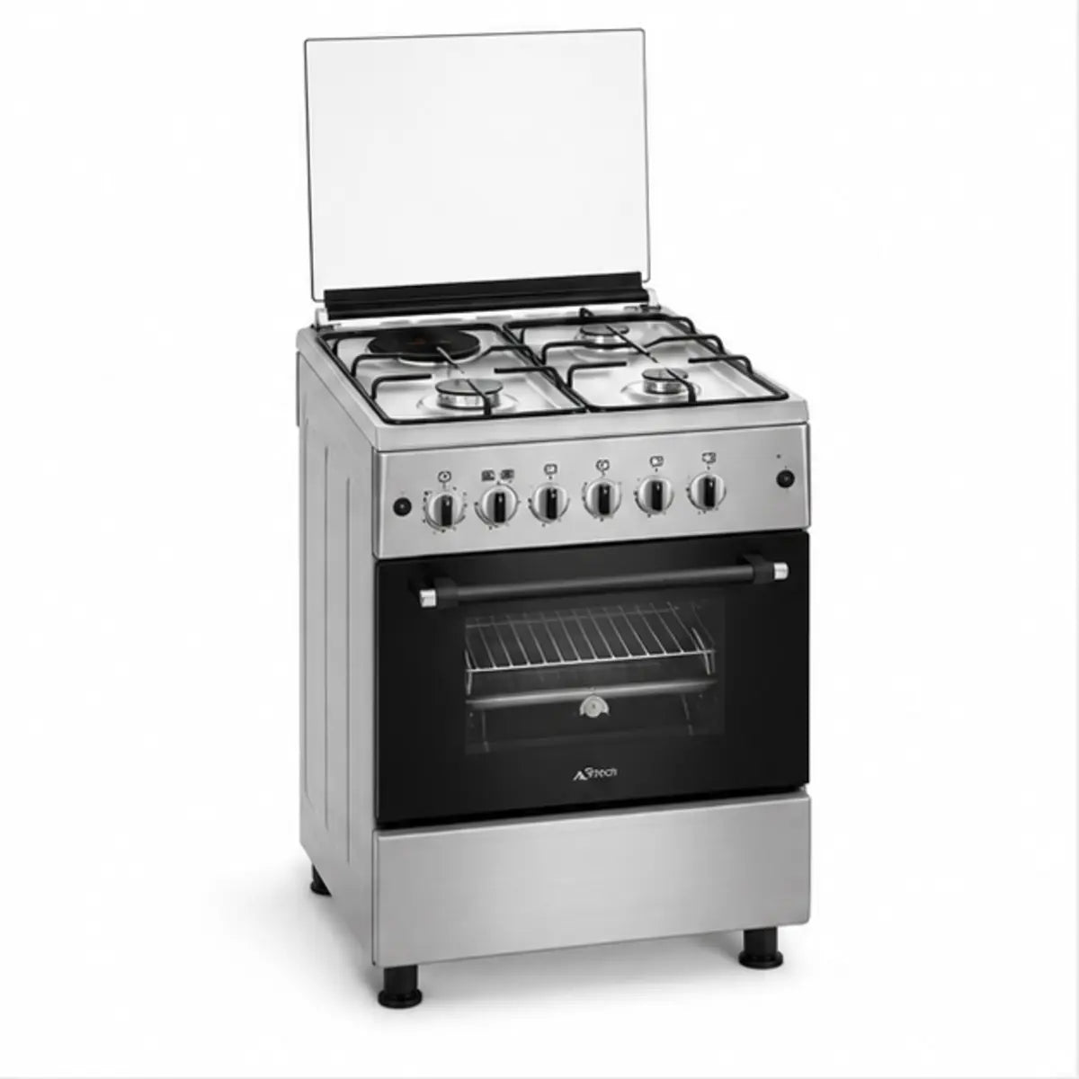 CUISINIÈRE ASTECH 4 FEUX 60X60, 3 GAZ + 1 ÉLECTRIQUE, FOUR À GAZ EL31GEL
