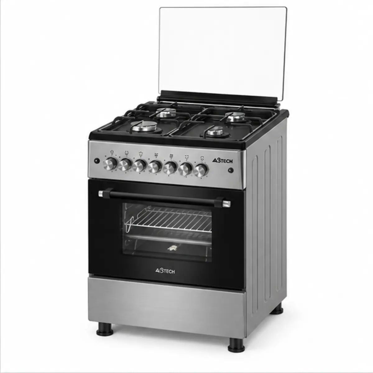 CUISINIÈRE ASTECH 4 FEUX 60X60 À GAZ + FOUR À GAZ INOX CK62MSFRM — autre vue