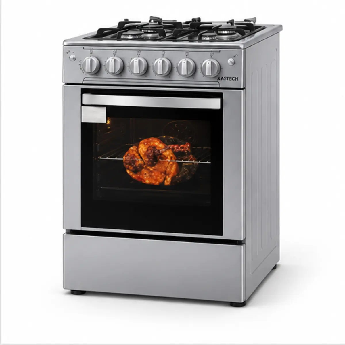 CUISINIÈRE ASTECH 4 FEUX 60X60 À GAZ + FOUR À GAZ INOX CS60MIS — autre vue