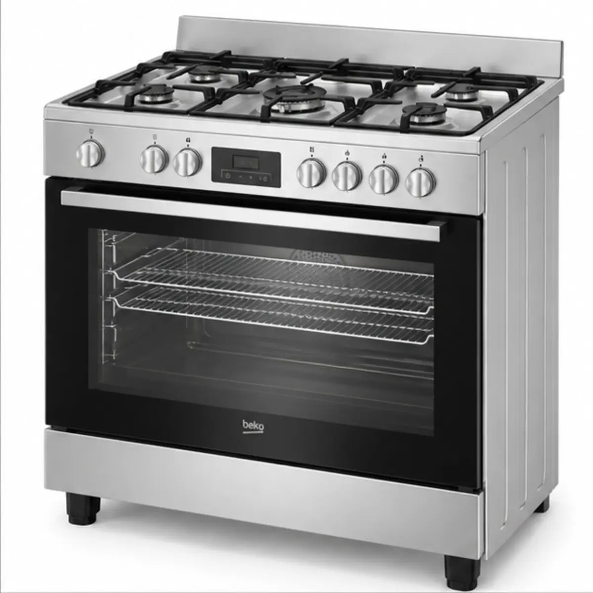 CUISINIÈRE BEKO 5 FEUX 90X60 GAZ + FOUR ÉLECTRIQUE INOX BGM11226EX — autre vue