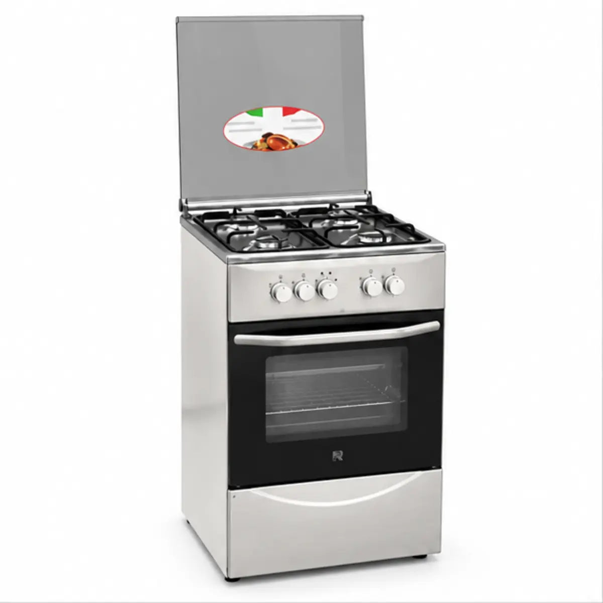 CUISINIÈRE ROCH 4 FEUX 50X50 À GAZ FULL OPTION INOX RGC50
