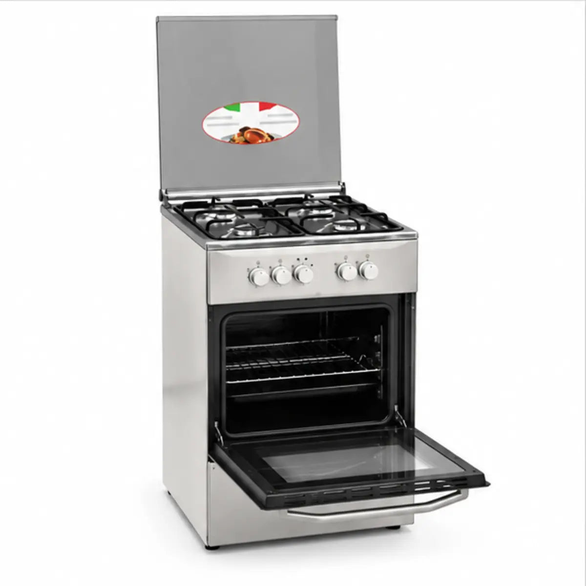 CUISINIÈRE ROCH 4 FEUX 50X50 À GAZ FULL OPTION INOX RGC50 — vue 3