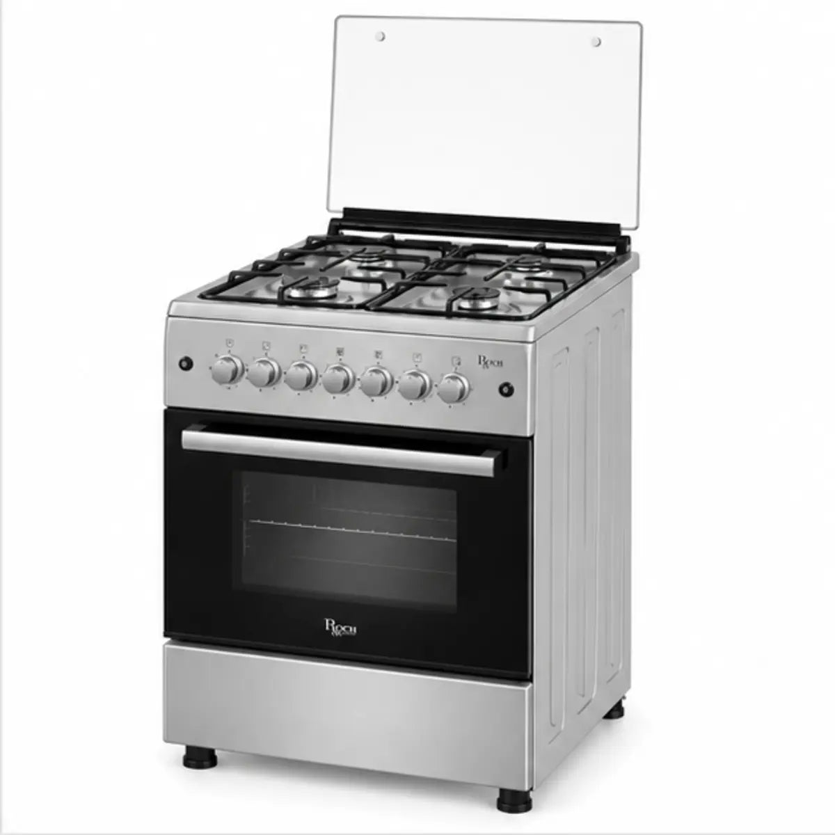 CUISINIÈRE ROCH 4 FEUX 60X60 À GAZ FULL OPTION GRIS — autre vue