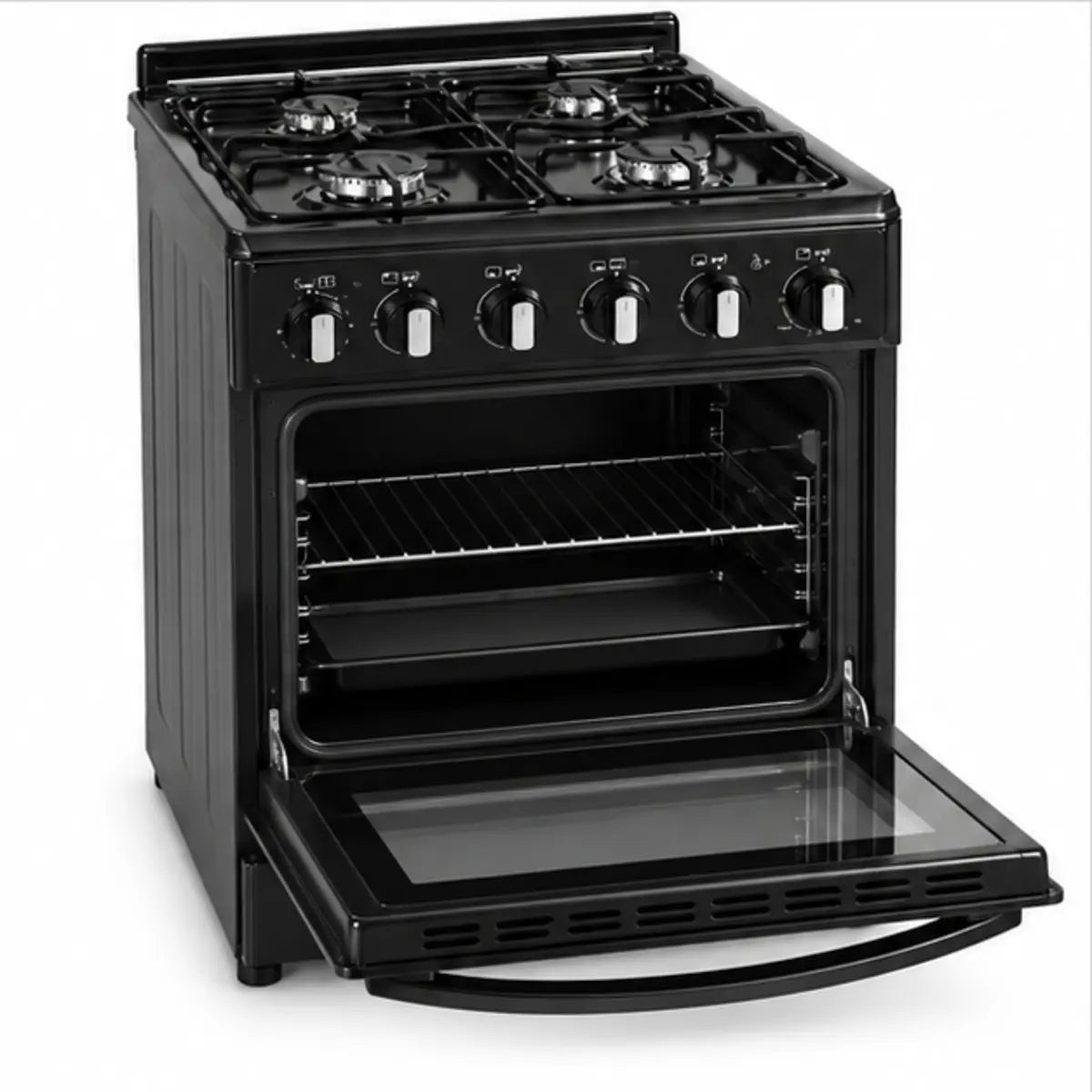CUISINIÈRE ROCH 4 FEUX 60X60 FULL OPTION NOIR RGC60G4GB — vue 3