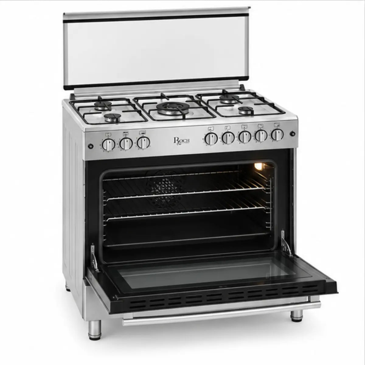 CUISINIÈRE ROCH 5 FEUX 90X60 INOX F9L50 G2IL / RGC90SS — vue 3