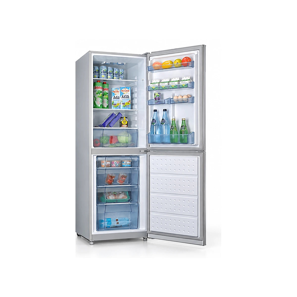 REFRIGERATEUR ROCH COMBINE 3 TIROIRS 140L GRIS RFR160BB — vue 3
